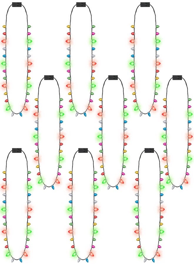 Traplace 9PCS Christmas Light Necklace Light up, 3 Modes Christmas Party Favors, Wearable Christmas Lights with 8 Colorful Bulbs, Xmas Lights Necklace for Ugly Sweater Party Supplies Christmas Party Favors - Image 1